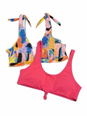 Floral and Pink Bikini Tops